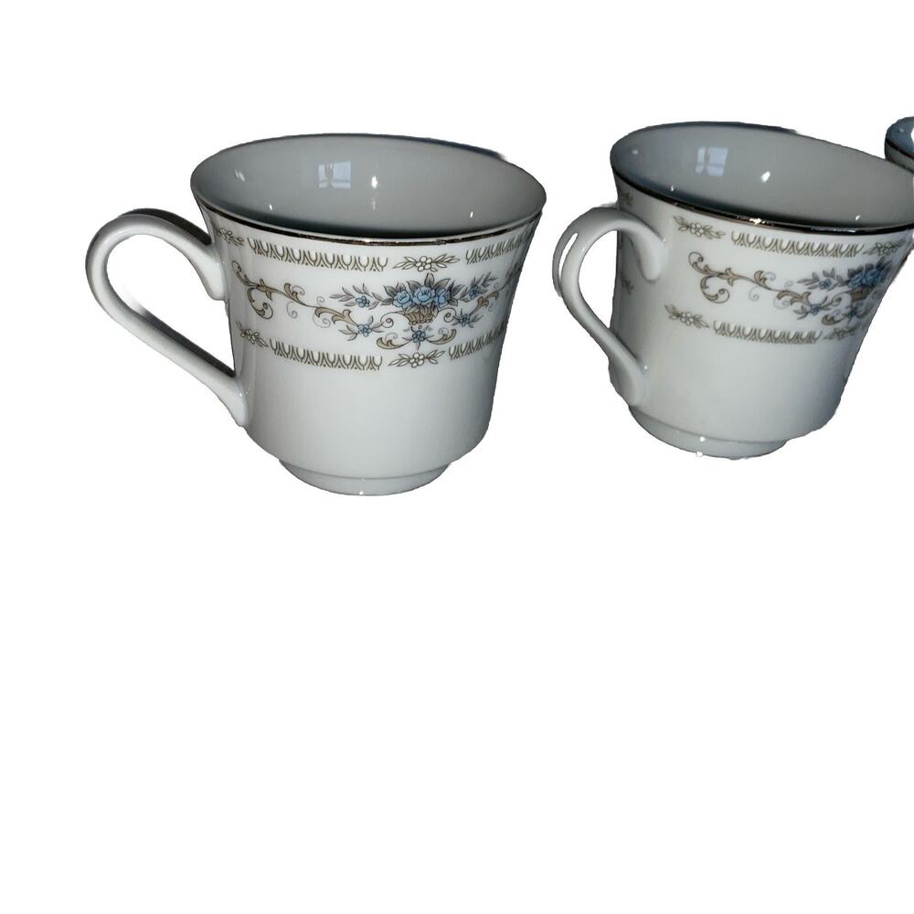 4 Coffee/tea Cups Diane by Wade Japan Fine Porcelain China Coffee Tea Cup